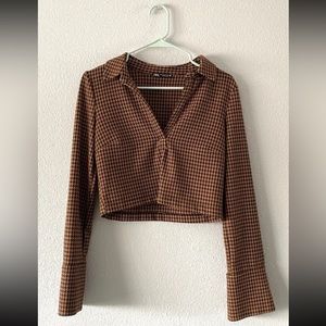 Zara Houndstooth Crop Top